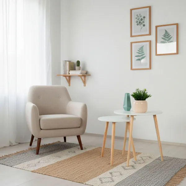 Set of 2 tables Max Home White 50 x 50 x 50 cm (2 Units)