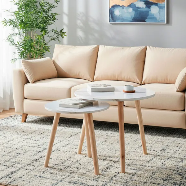 Dviejų staliukų rinkinys Max Home Balta 48 x 45 x 48 cm
