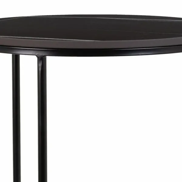 Set of 2 tables Alexandra House Living Black Iron MDF Wood 39 x 57 x 39 cm