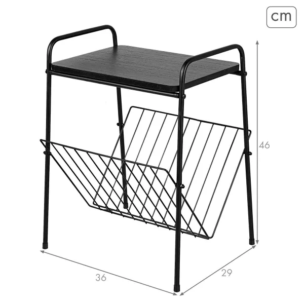 Side table Alexandra House Living Golden Aluminium MDF Wood 38 x 12 x 38 cm