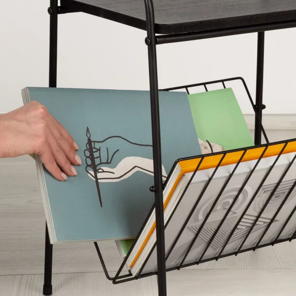 Side table Alexandra House Living Yellow Aluminium MDF Wood 38 x 14 x 38 cm