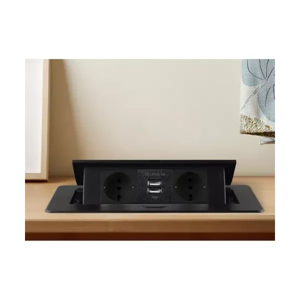 Galda virsmā paslēpta USB ligzda - dubultā Izoxis 21446
