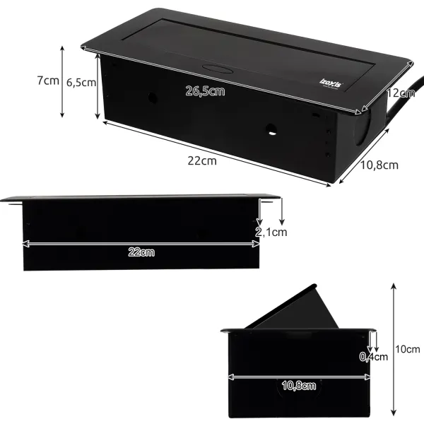 Socket hidden in the countertop - triple Izoxis 21659