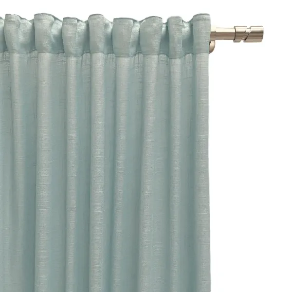 Curtain Alexandra House Living Rustik Turquoise Natural 200 x 270 x 1 cm Translucent