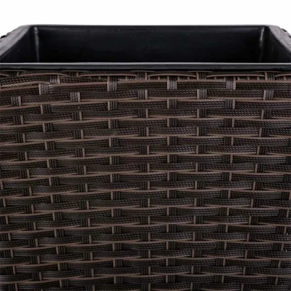 Planter Alexandra House Living Brown Iron Rattan Plastic 28 x 40 x 28 cm