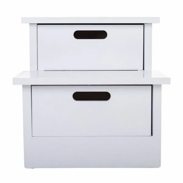 Bench Alexandra House Living White Paolownia wood MDF Wood 34 x 34 x 34 cm Staircase