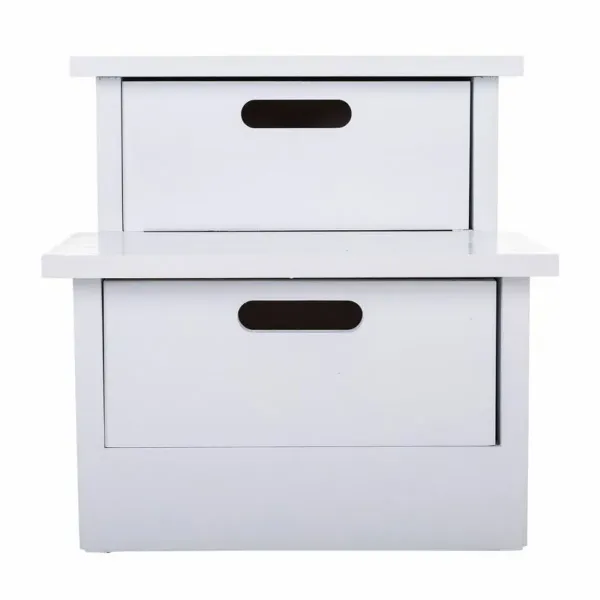 Bench Alexandra House Living White Paolownia wood MDF Wood 34 x 34 x 34 cm Staircase