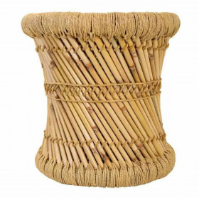 Set of stools Alexandra House Living Natural Bamboo Rope 38 x 38 x 38 cm 2 Pieces