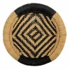 Set of stools Alexandra House Living Black Natural Bamboo Rope 38 x 38 x 38 cm 2 Pieces