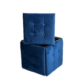 Stool Alexandra House Living Velvet MDF Wood 40 x 38 x 40 cm
