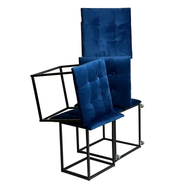 Stool Alexandra House Living Velvet MDF Wood 40 x 38 x 40 cm