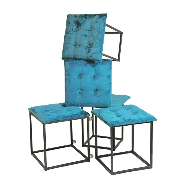 Pouffe Alexandra House Living Dark green polystyrene 45 x 30 x 45 cm