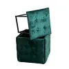 Pouffe Alexandra House Living Dark green polystyrene 45 x 30 x 45 cm