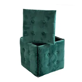 Stool Alexandra House Living Yellow Polyurethane MDF Wood 40 x 29 x 40 cm
