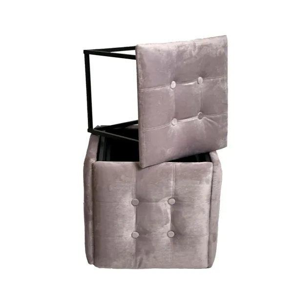 Pouffe Alexandra House Living White polystyrene 45 x 33 x 45 cm