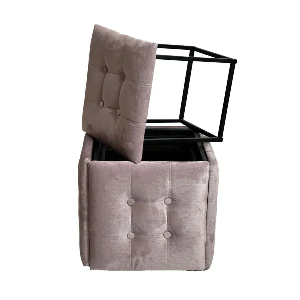 Pouffe Alexandra House Living White polystyrene 45 x 33 x 45 cm