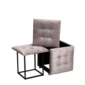 Stool Alexandra House Living PVC MDF Wood 30 x 47 x 36 cm