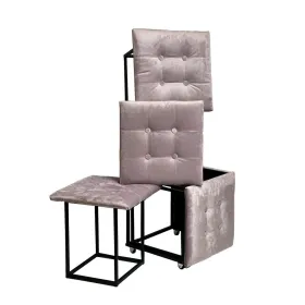 Stool Alexandra House Living PVC MDF Wood 30 x 47 x 36 cm