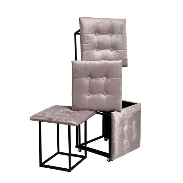 Stool Alexandra House Living PVC MDF Wood 30 x 47 x 36 cm