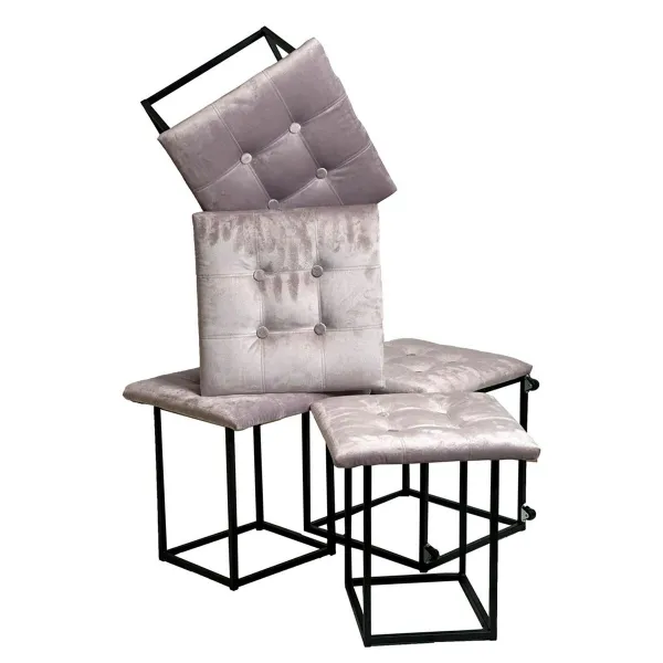 Stool Alexandra House Living PVC MDF Wood 30 x 47 x 36 cm