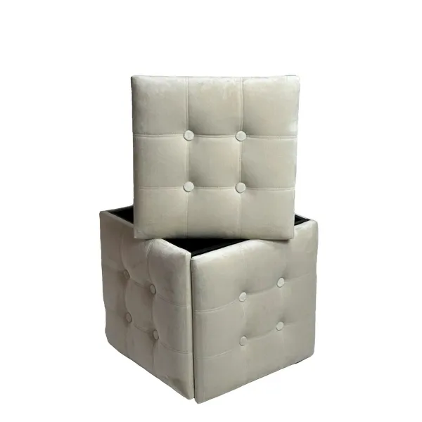 Pouffe Alexandra House Living Cream polystyrene 45 x 30 x 45 cm