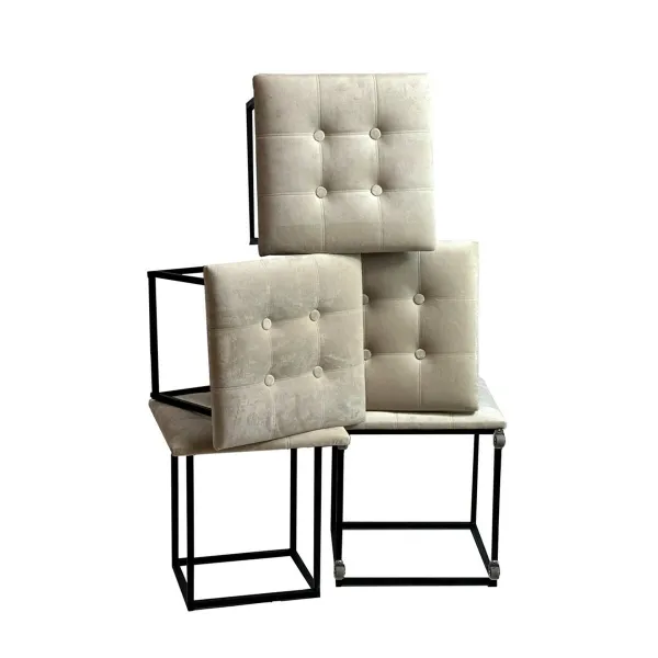 Pouffe Alexandra House Living Cream polystyrene 45 x 30 x 45 cm