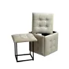 Pouffe Alexandra House Living Cream polystyrene 45 x 30 x 45 cm