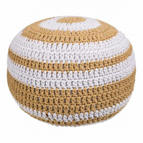 Pouffe Alexandra House Living White Brown polystyrene 45 x 30 x 45 cm
