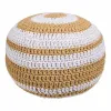 Pouffe Alexandra House Living White Brown polystyrene 45 x 30 x 45 cm