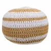 Pouffe Alexandra House Living White Brown polystyrene 45 x 30 x 45 cm