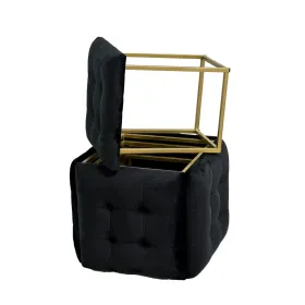 Stool Alexandra House Living Brown Polyurethane MDF Wood 35 x 40 x 35 cm