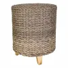 Stool Alexandra House Living Grey Wood synthetic rattan 40 x 48 x 40 cm