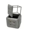 Stool Alexandra House Living Grey Wood synthetic rattan 40 x 48 x 40 cm