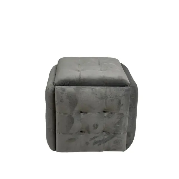 Stool Alexandra House Living Grey Wood synthetic rattan 40 x 48 x 40 cm