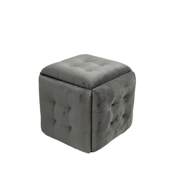 Stool Alexandra House Living Grey Wood synthetic rattan 40 x 48 x 40 cm