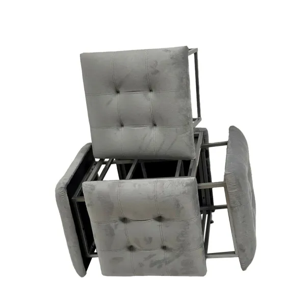 Stool Alexandra House Living Grey Wood synthetic rattan 40 x 48 x 40 cm