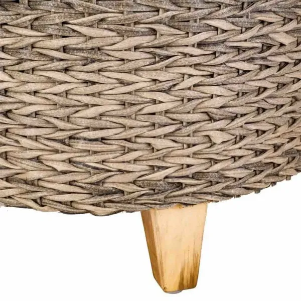 Stool Alexandra House Living Grey Wood synthetic rattan 40 x 48 x 40 cm