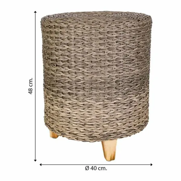 Stool Alexandra House Living Grey Wood synthetic rattan 40 x 48 x 40 cm