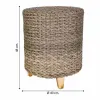 Stool Alexandra House Living Grey Wood synthetic rattan 40 x 48 x 40 cm