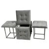 Stool Alexandra House Living Grey Wood synthetic rattan 40 x 48 x 40 cm