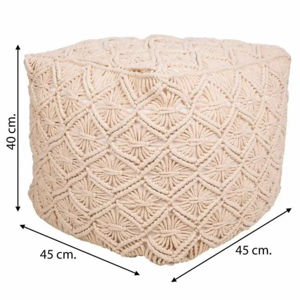 Pouffe Alexandra House Living Cream polystyrene 45 x 40 x 45 cm