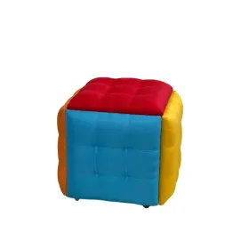 Stool Alexandra House Living Brown Leather Wood Iron 36 x 50 x 36 cm