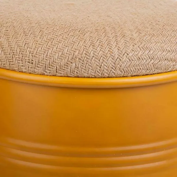 Stool Alexandra House Living Orange Sackcloth Metal Sponge MDF Wood 47 x 27 x 33 cm