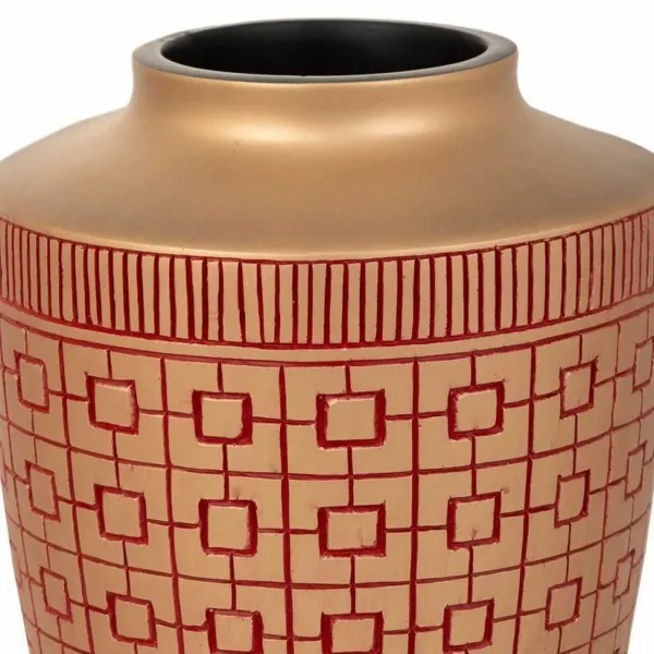 Vase Alexandra House Living Red Golden Polyresin 18 x 24 x 18 cm