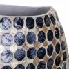 Vase Alexandra House Living Grey Cream Paper Mother of pearl Capiz 14 x 35 x 33 cm