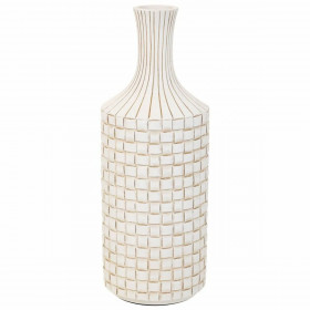 Vase Alexandra House Living White Polyresin 14 x 39 x 14 cm
