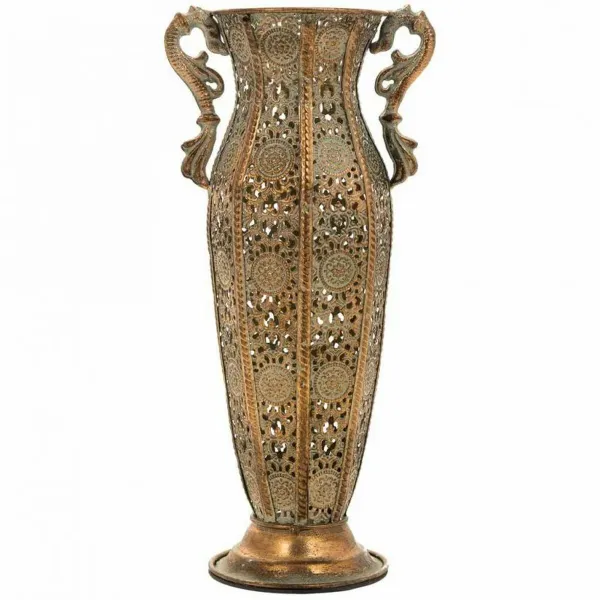 Vase Alexandra House Living Gold Iron 11 x 34 x 11 cm