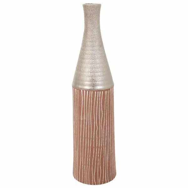 Vase Alexandra House Living Silver Ceramic 13 x 53 x 13 cm