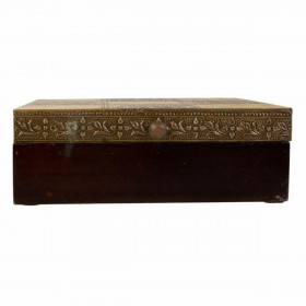 Jewelry box Alexandra House Living Dark brown Brass Mango wood MDF Wood 20 x 7 x 20 cm