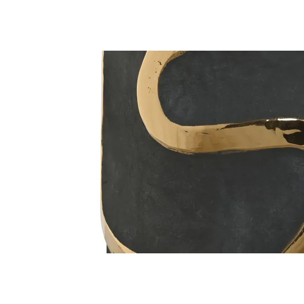 Vase Home ESPRIT Grey Golden Stoneware Abstract Modern 19 x 19 x 45 cm